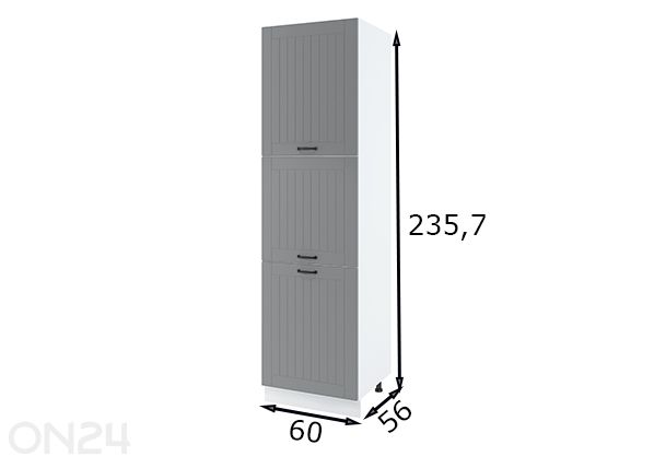 Kõrge köögikapp 60x235,7 cm mõõdud