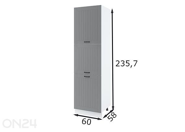 Kõrge köögikapp 60x235,7 cm mõõdud