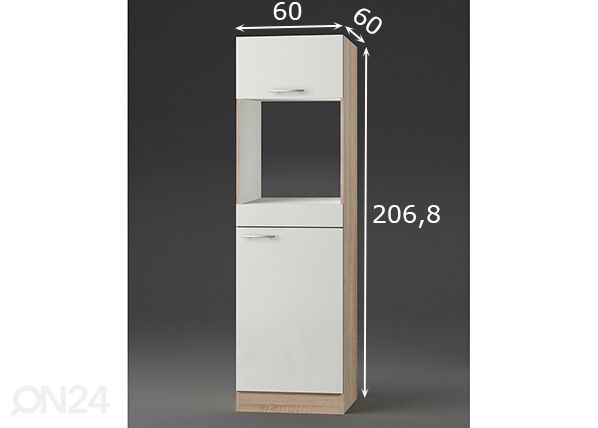 Kõrge köögikapp Dakar 60 cm mõõdud