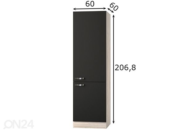 Kõrge köögikapp Faro 60 cm mõõdud
