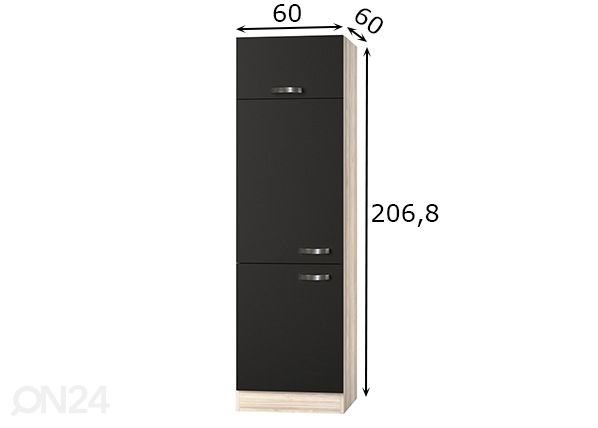 Kõrge köögikapp Faro 60 cm mõõdud