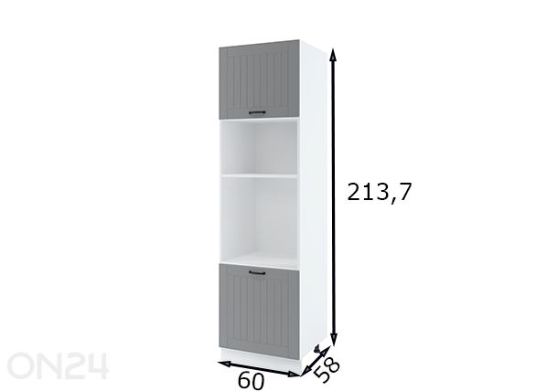 Kõrge köögikapp integreeritavale ahjule 60x213,7 cm mõõdud