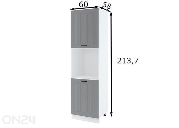 Kõrge köögikapp integreeritavale ahjule 60x213,7 cm mõõdud