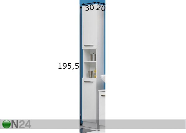 Kõrge vannitoakapp 335 mõõdud