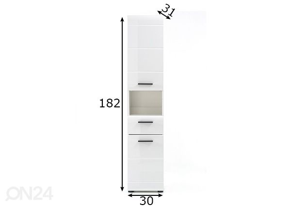 Kõrge vannitoakapp Skin mõõdud