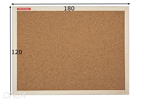 Korktahvel memoboards (puitraamiga) 180x120 cm mõõdud