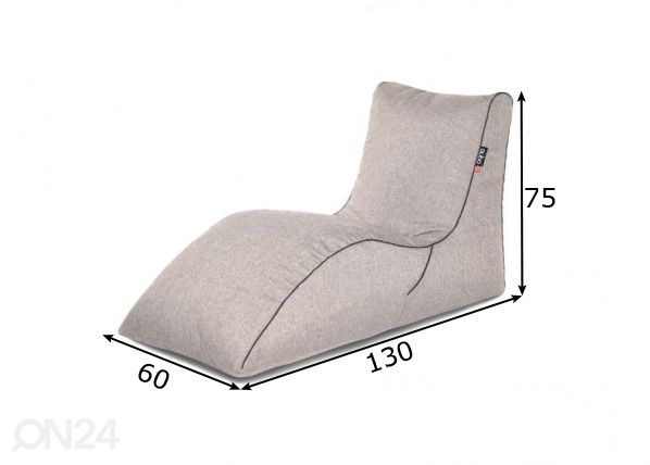 Kott-tool Qubo™ Lounger Interior mõõdud