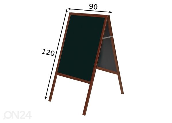 Kriiditahvel Bi-office (harkjalg, kirsipunane puitraam, must) 90x120 cm mõõdud