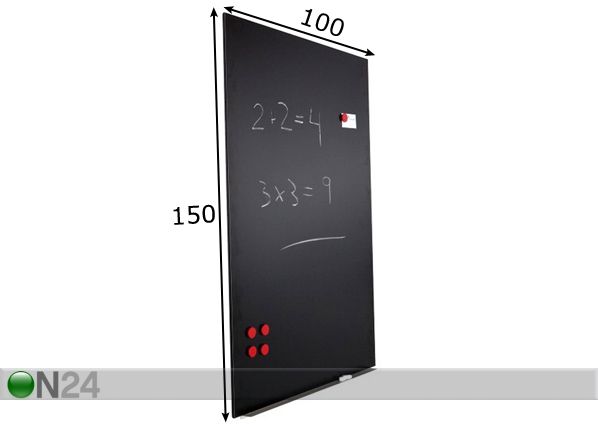 Kriiditahvel magnetpinnaga Rocada skin chalkboard, must 100x150 cm mõõdud