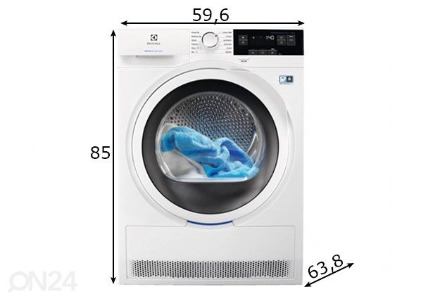 Kuivati Electrolux EW8H358S mõõdud