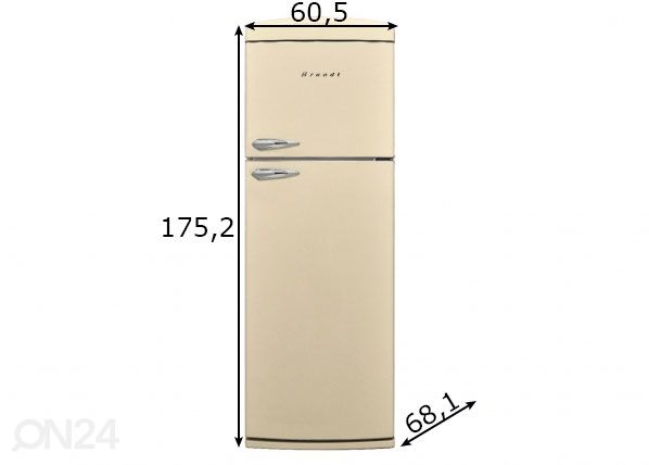 Külmik Brandt BVD7060NV mõõdud