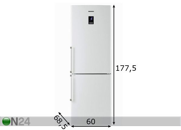 Külmik Samsung RL-34EGSW1/BWT mõõdud