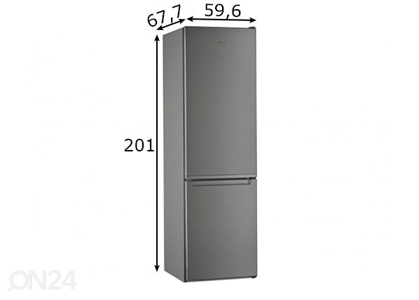 Külmkapp Whirlpool mõõdud