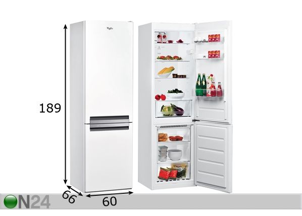 Külmkapp Whirlpool BSNF8121W mõõdud