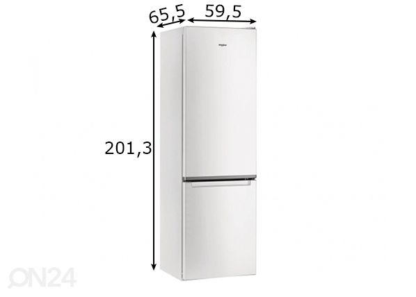 Külmkapp Whirlpool W5911EW1 mõõdud