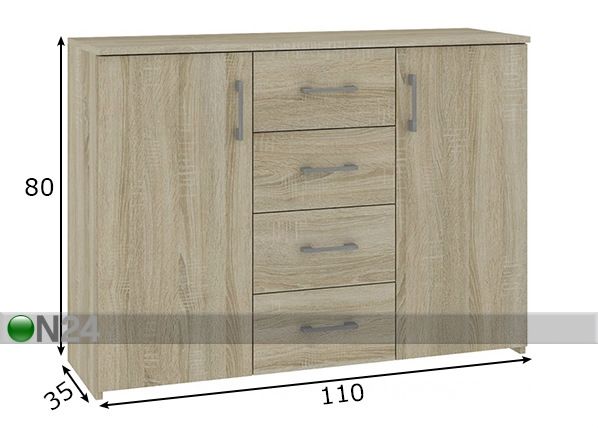 Kummut 110 cm mõõdud