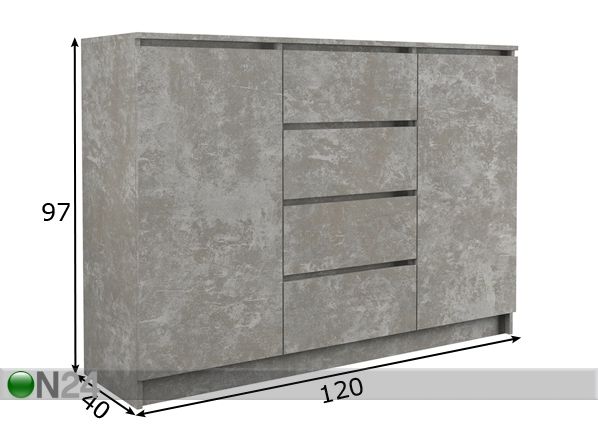Kummut 120 cm mõõdud