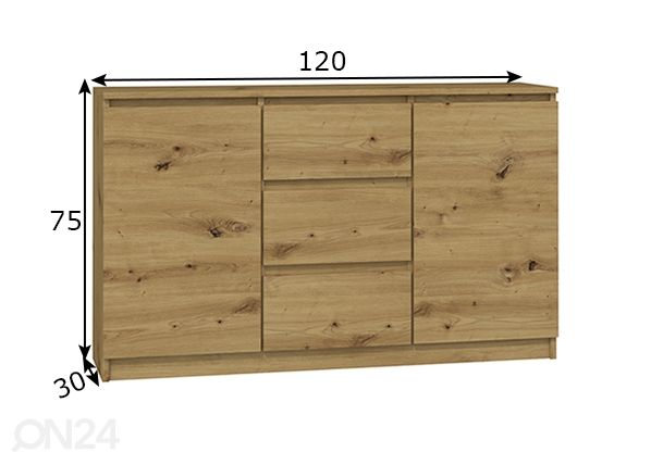Kummut 120 cm mõõdud