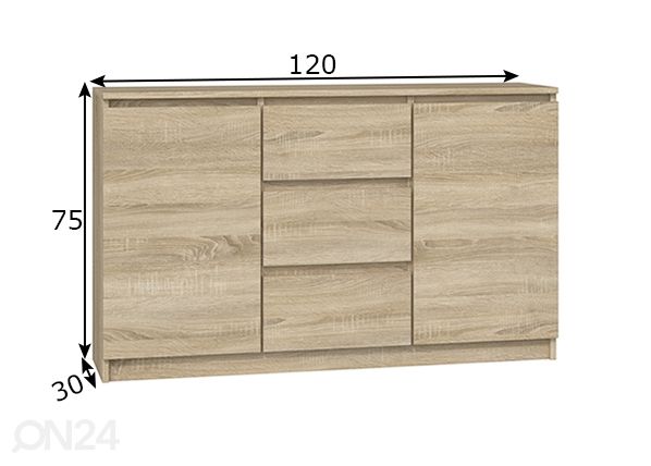 Kummut 120 cm mõõdud