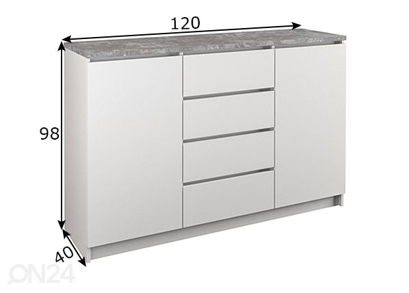 Kummut 120 cm mõõdud