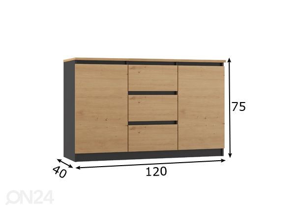 Kummut 120 cm mõõdud