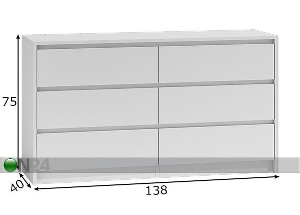 Kummut 138 cm mõõdud