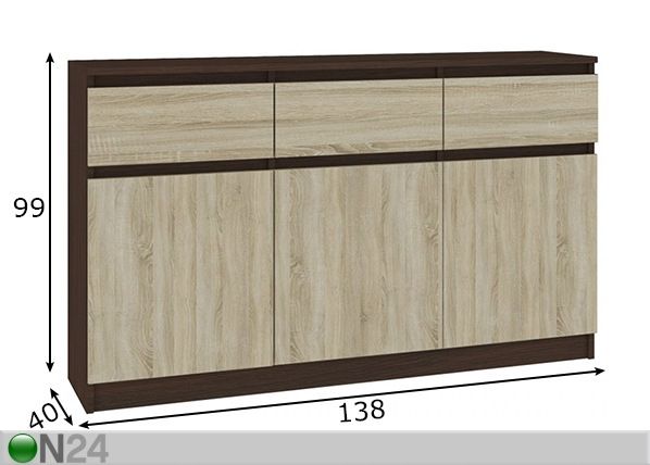 Kummut 138 cm mõõdud
