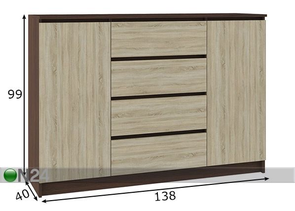 Kummut 138 cm mõõdud