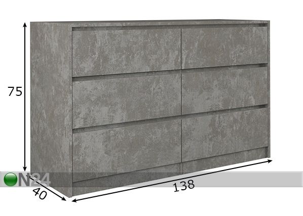 Kummut 138 cm mõõdud