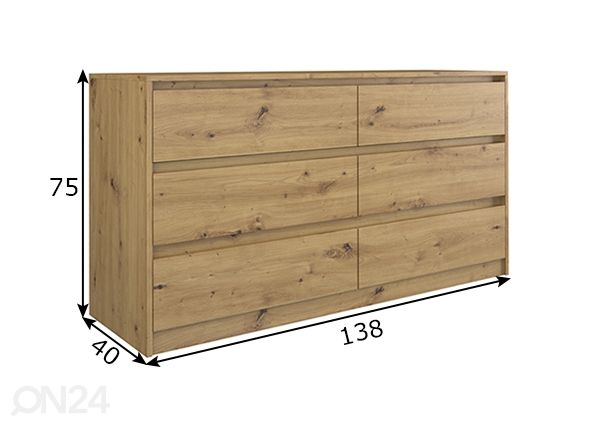 Kummut 138 cm mõõdud
