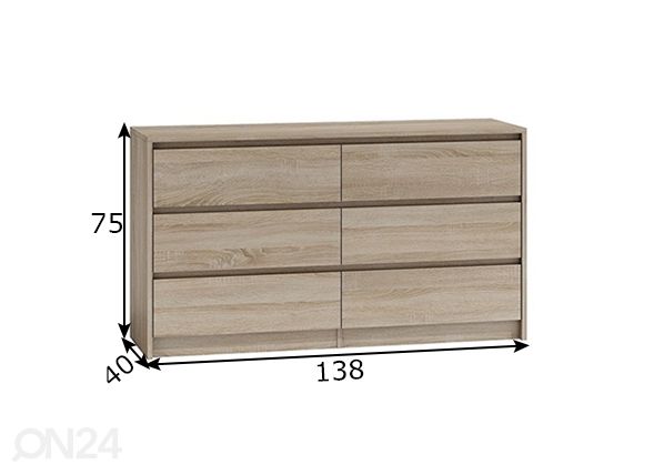 Kummut 138 cm mõõdud