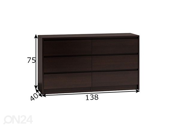 Kummut 138 cm mõõdud