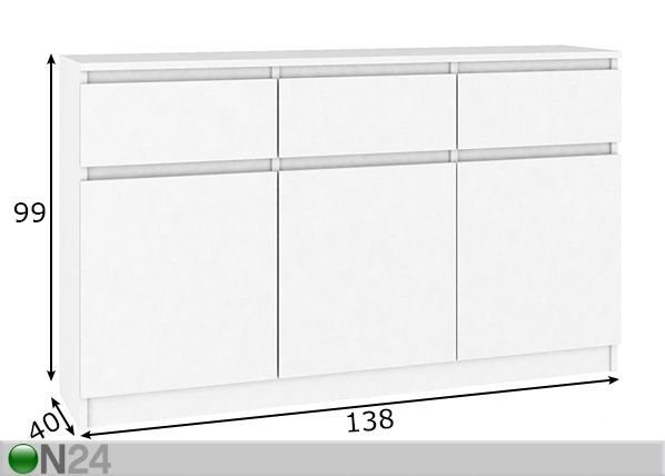 Kummut 138 cm mõõdud