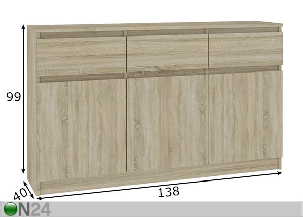 Kummut 138 cm mõõdud