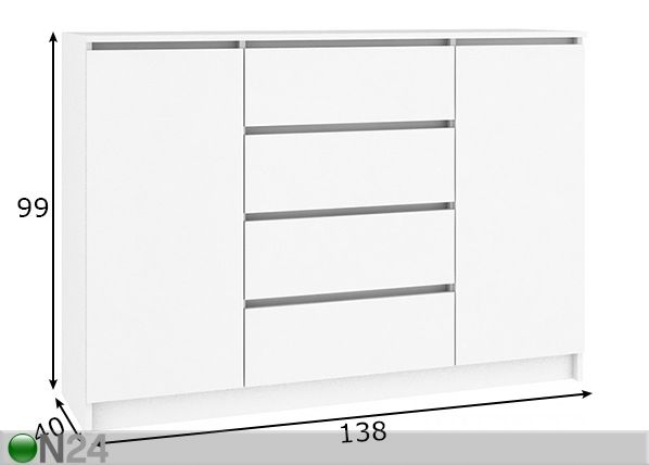 Kummut 138 cm mõõdud