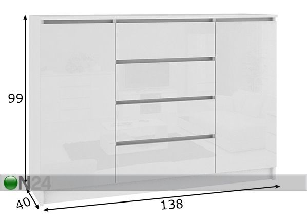 Kummut 138 cm mõõdud