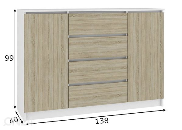 Kummut 138 cm mõõdud