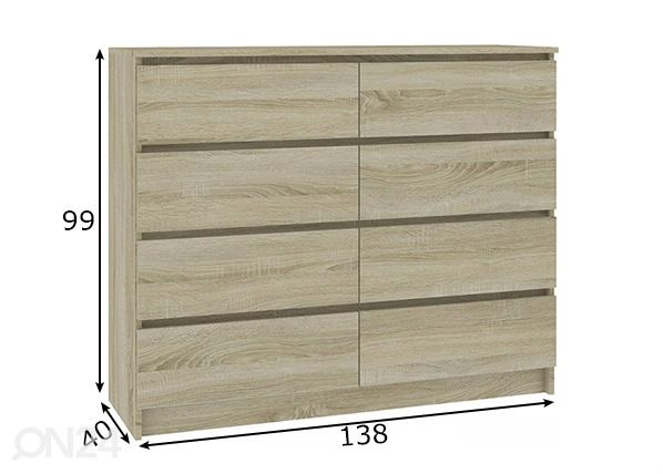 Kummut 138 cm mõõdud