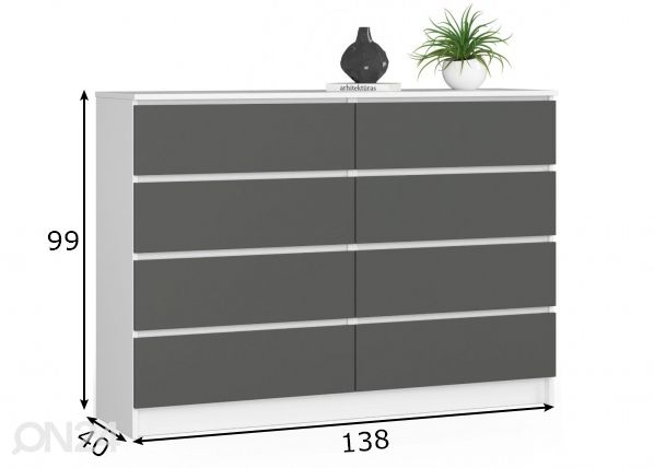 Kummut 138 cm mõõdud