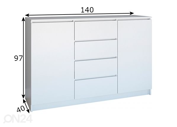 Kummut 140 cm mõõdud