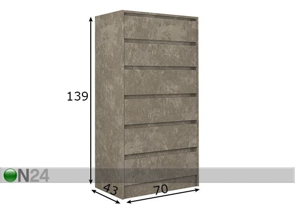 Kummut 70 cm mõõdud