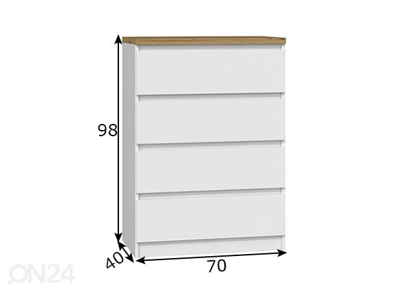 Kummut 70 cm mõõdud