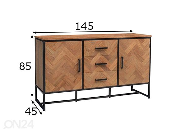 Kummut Accent 145 cm mõõdud