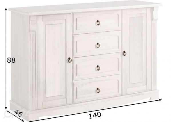 Kummut Anna 140 cm mõõdud