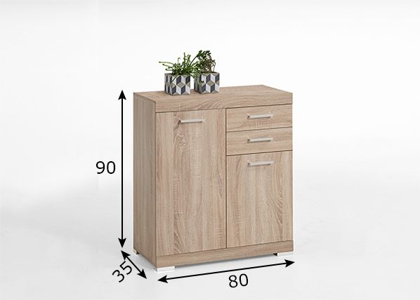 Kummut Bristol 2 80x35xh90 cm mõõdud