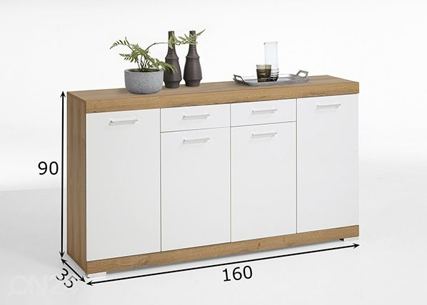 Kummut Bristol 4 160x35xh90 cm mõõdud