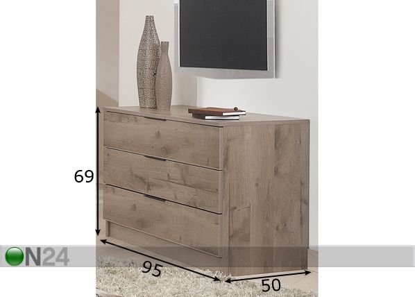 Kummut Brooklyn tamm mõõdud