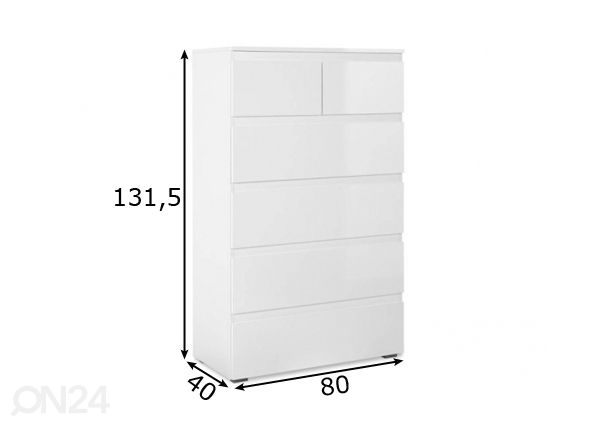 Kummut Capetown 80 cm mõõdud