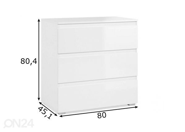 Kummut Capetown 80 cm mõõdud