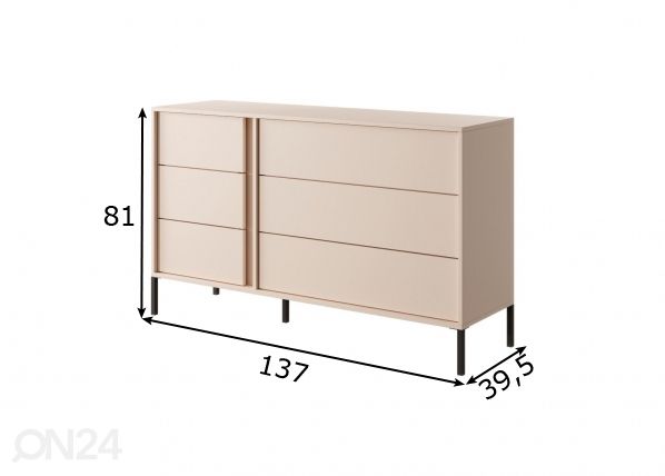 Kummut Dast J 137 cm mõõdud
